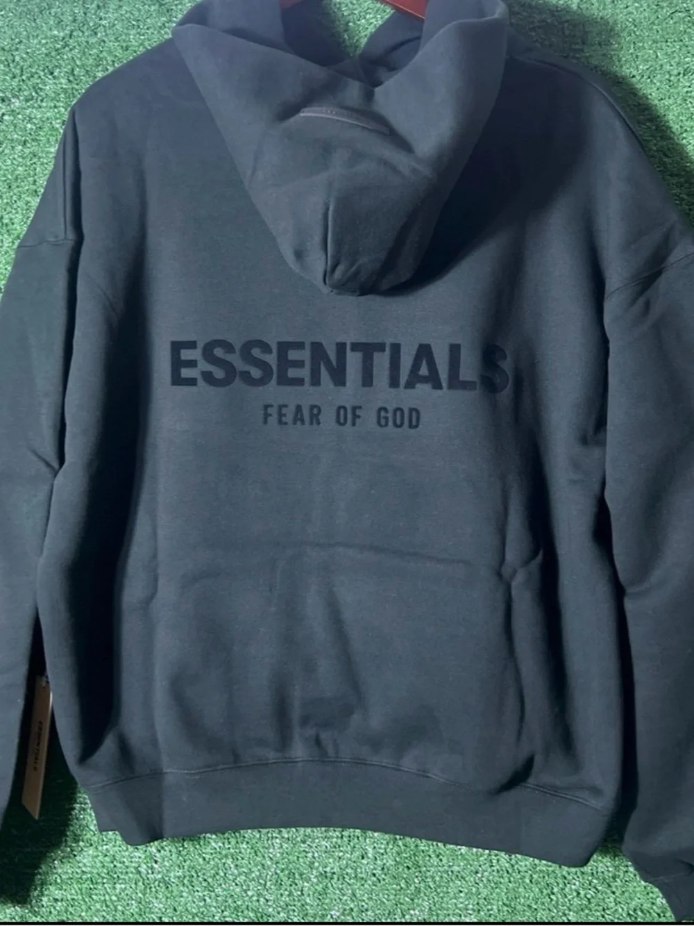 Fear of God ESSENTIALS Black Back-Logo Hoodie